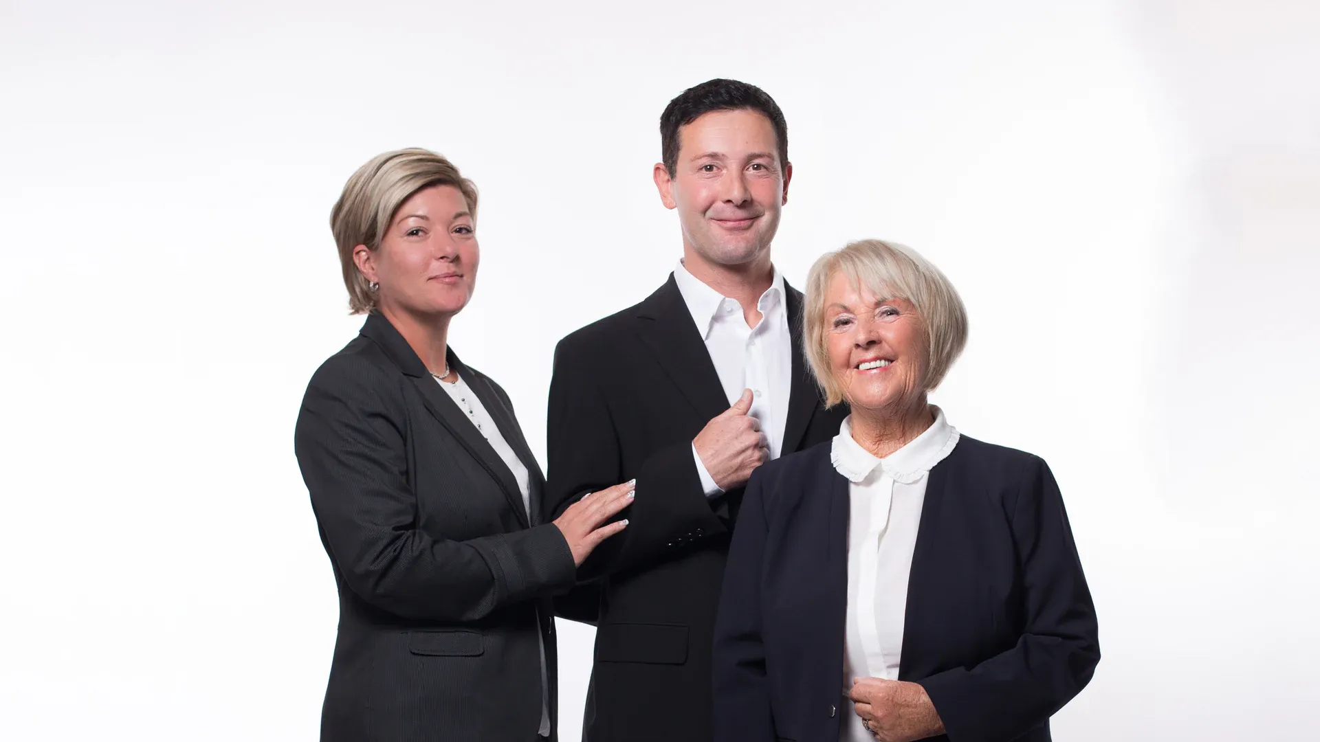 links Kristin Zukunft · Geschäftsführerin — Mitte Ronald Sander · Geschäftsführer, 4. Generation — rechts Christa Sander · ehemals kaufmännische Leitung, 3. Generation.