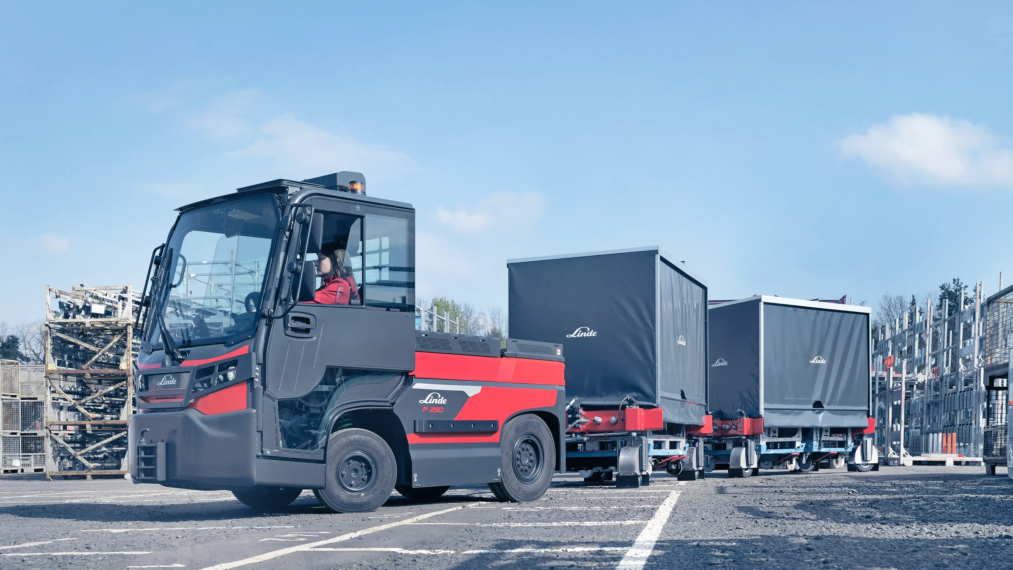 Linde Stapler beim verladen
